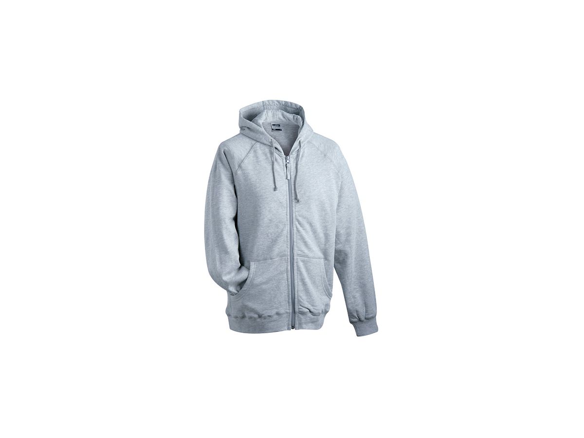 JN Hooded Jacket JN059 100%BW, grey-heather, Größe 2XL