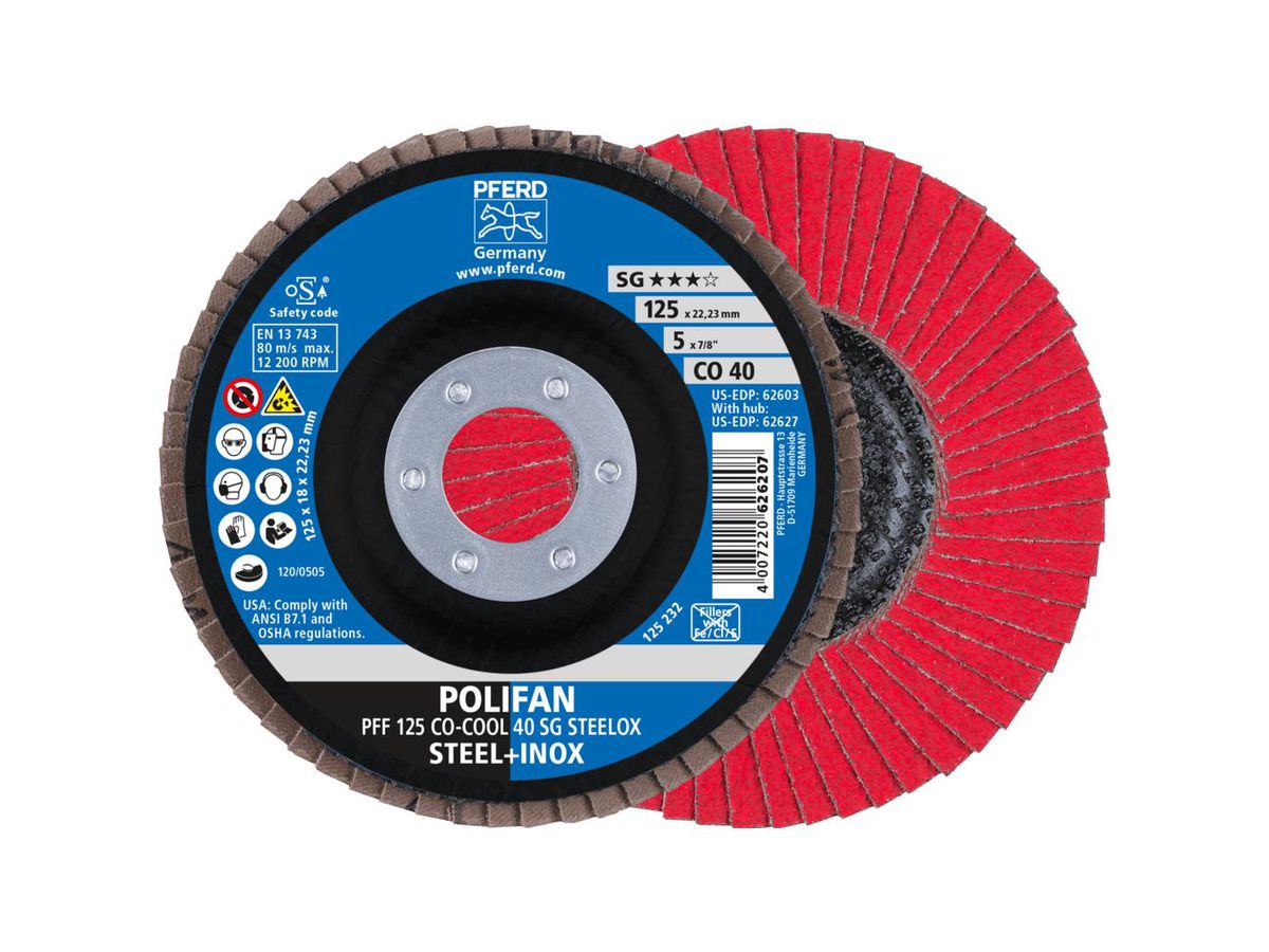 Fächerschleifscheibe gerade 125mm CO40 SGP-COOL Pferd