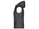 JN Ladies' Knitted Hybrid Vest JN767 grey-melange/anthracite-melange, Größe M