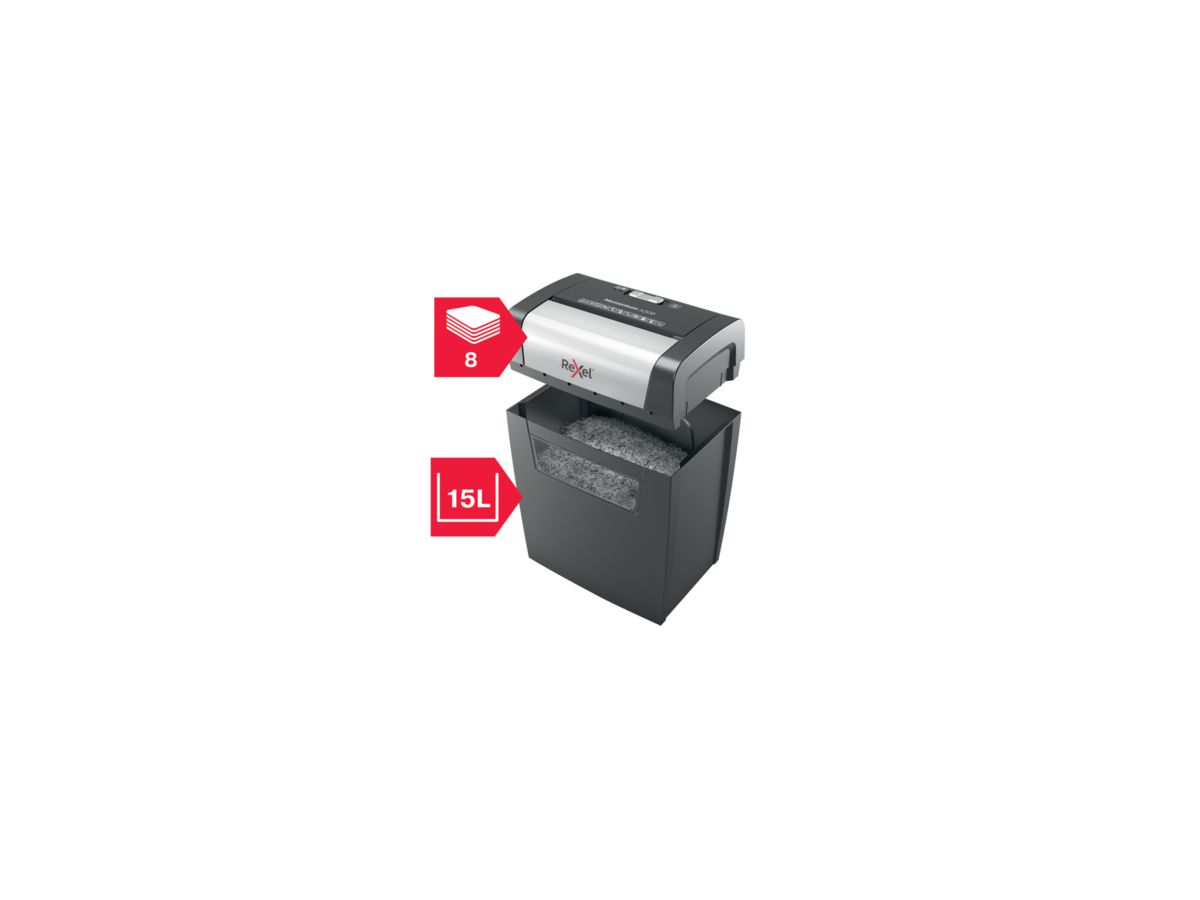 Rexel Momentum Aktenvernichter X308 2104570EU Partikelschnitt P-3 8Bl