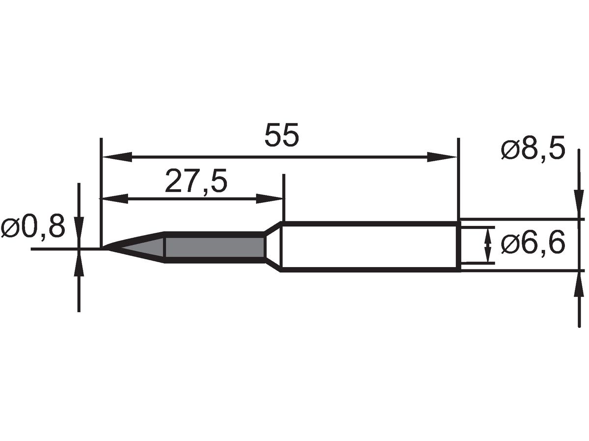 Lötspitze Bleistiftspitz 0,8mm Verläng. Ersa SB