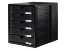 HAN Schubladenbox Systembox 1450-13 DIN C4 5Schubfächer sw