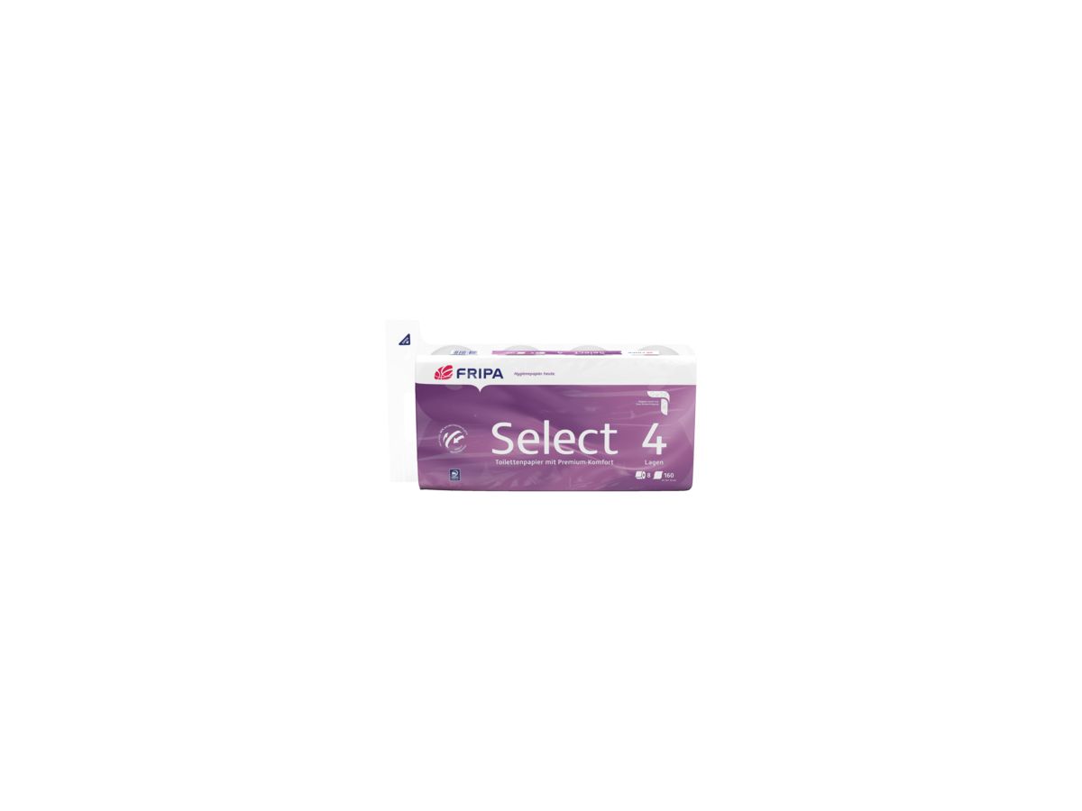 fripa Toilettenpapier Select 1040801 4-lagig weiß 8 Rl./Pack.