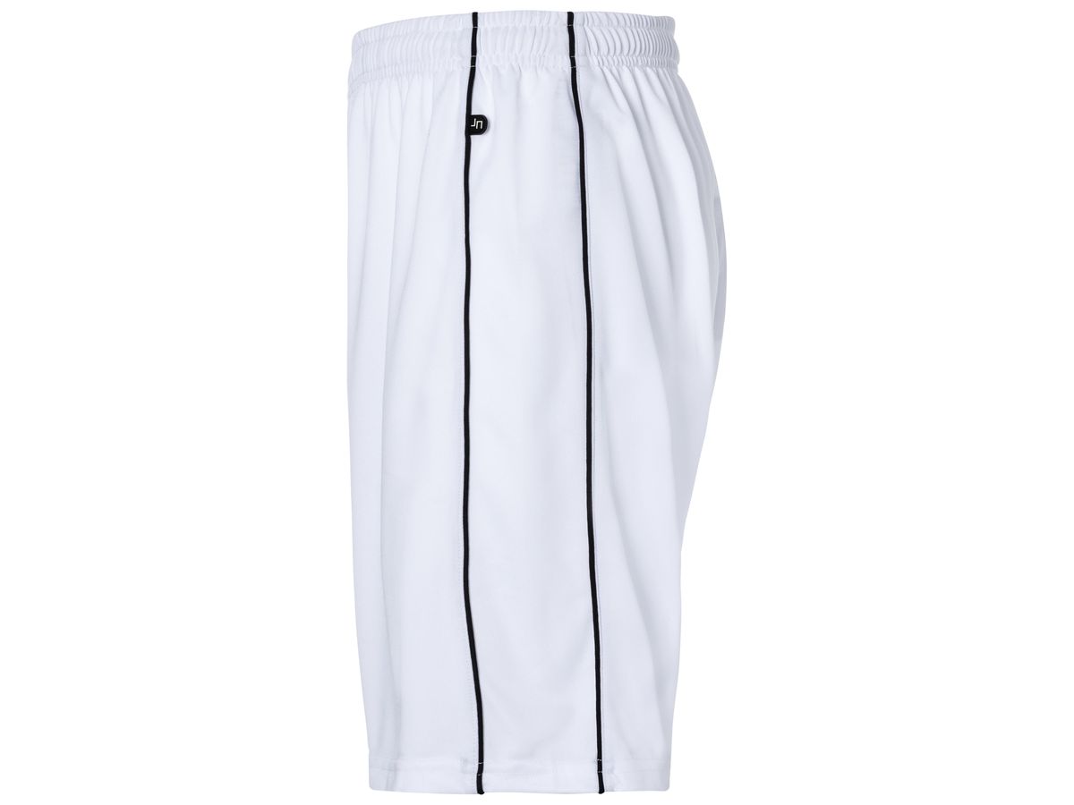 JN Basic Team Shorts JN387 100%PES, white/black, Größe 2XL