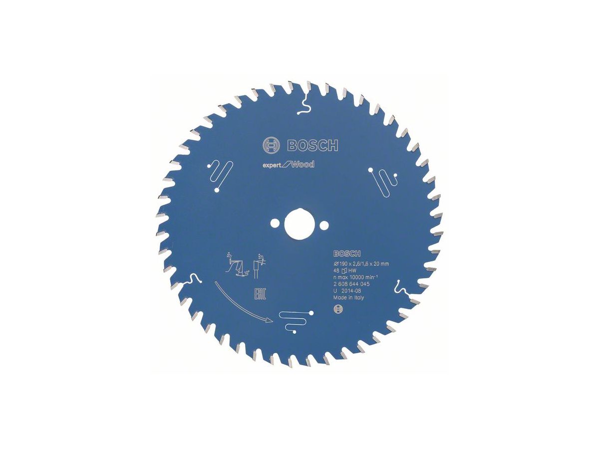 BOSCH Kreissägeblatt Expert for Wood 190x20x2,6/1,6 mm, 48 Z