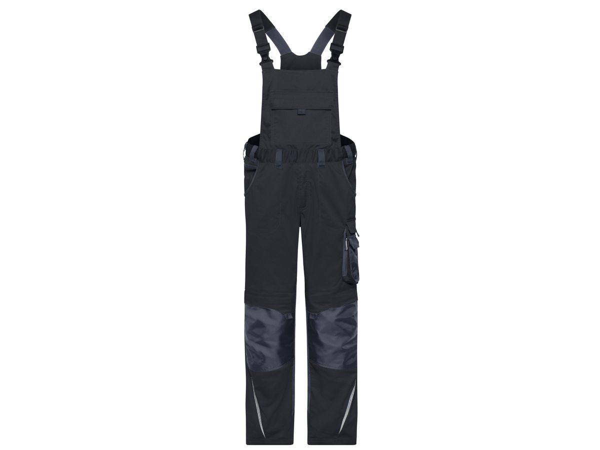 JN Workwear Pants with Bib JN1833 black/carbon Gr. 28