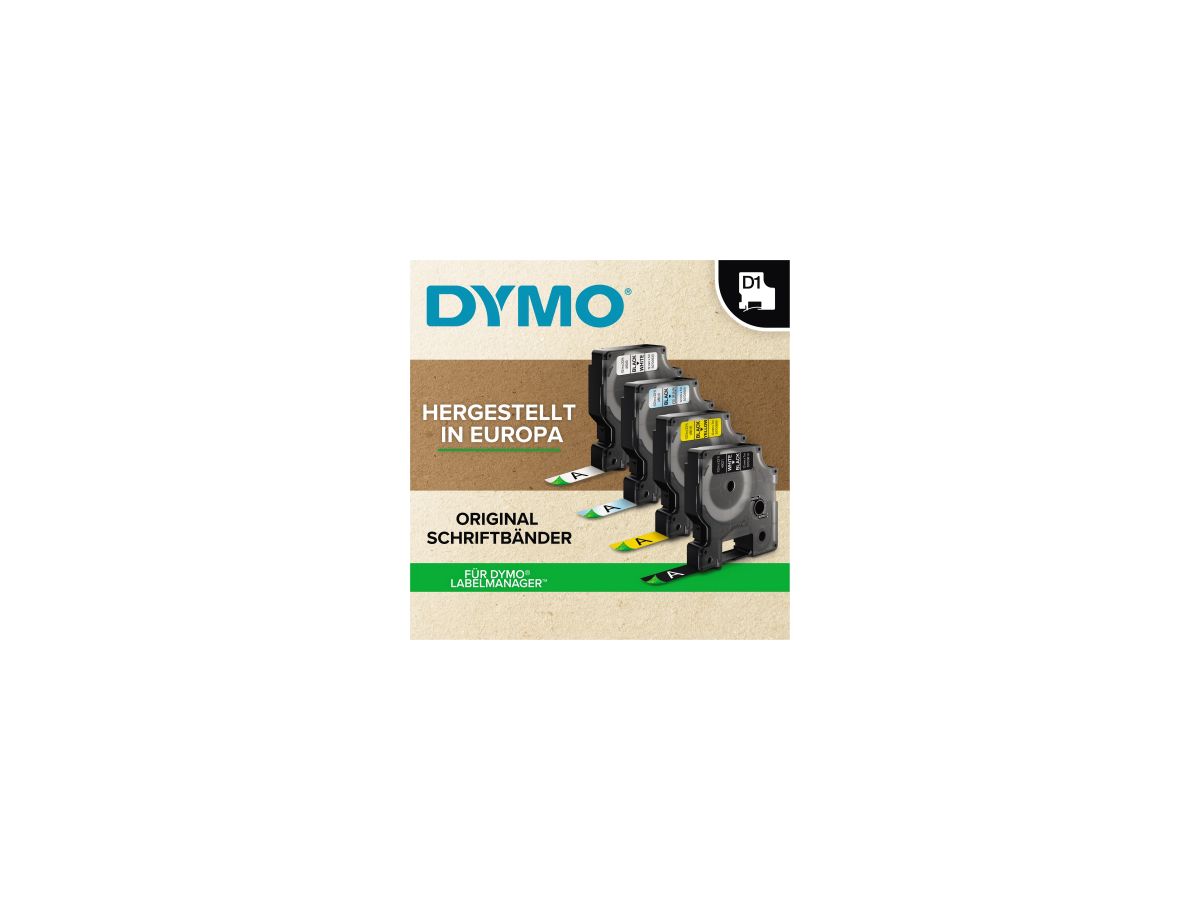 DYMO Schriftbandkassette D1 2093097 12mmx7m sw auf ws 10St.