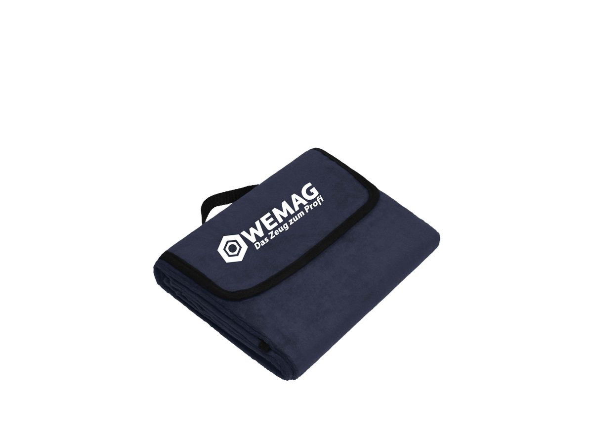 WEMAG Picknick Fleece Decke 100%PES, navy, Größe one size