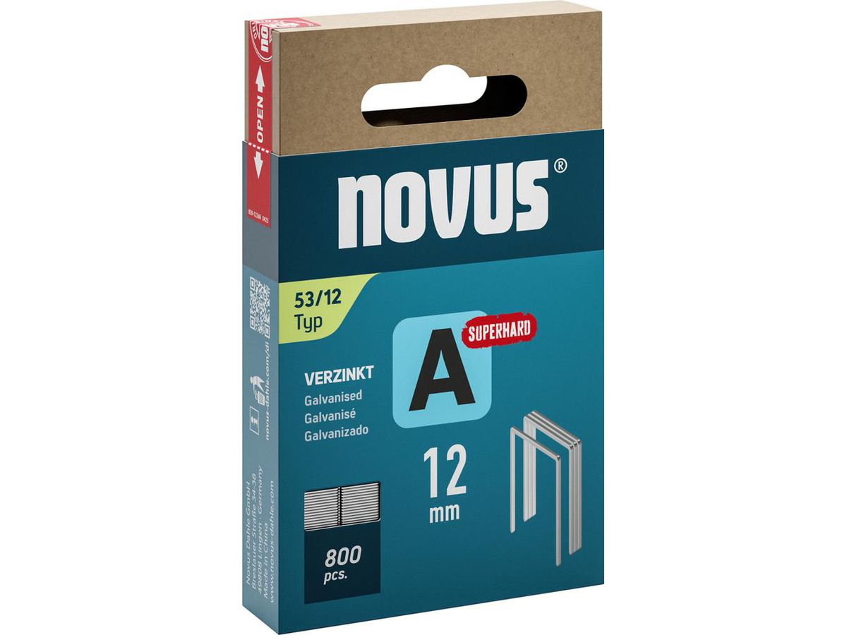 NOVUS Klammer Typ A a 800 Stück. Nr. 53 / 12 ST