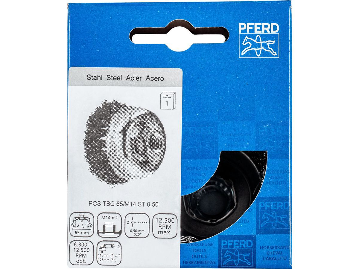 PFERD Topfbürste mit Gewinde TBG 65 STD. 0,5 M14