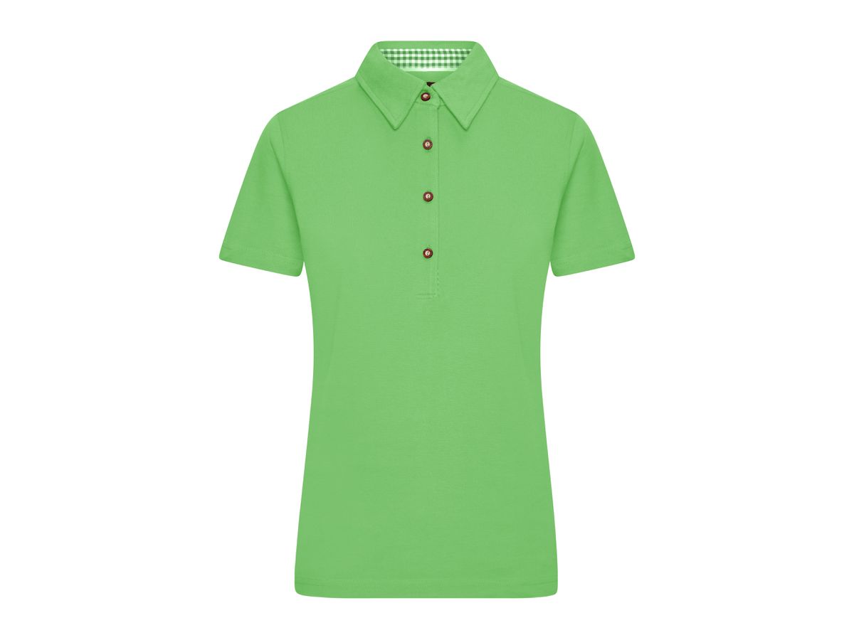 JN Ladies' Traditional Polo JN715 lime-green/lime-green-white, Größe XL