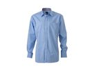 JN Mens Plain Shirt JN619 100% BW, light-blue/navy-white, Größe L