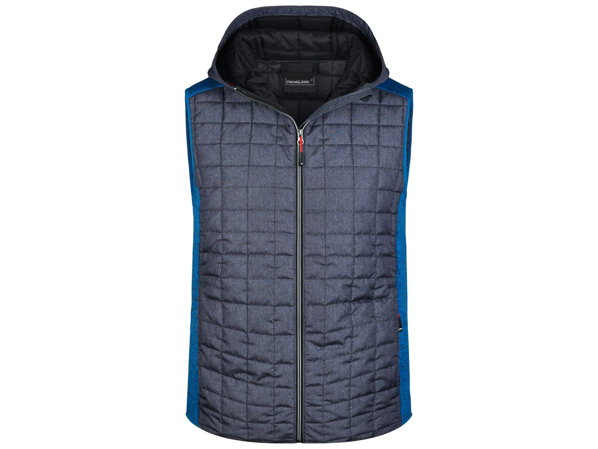 JN Men's Knitted Hybrid Vest JN768 royal-mel./anthr.-mel., Größe M