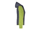 Ladies' Knitted Hybrid Jacket JN771 Fb. kiwi-/anthracite-melange, Gr. L