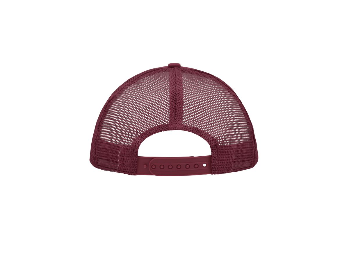 mb 5 Panel Polyester Mesh Cap MB070 white/burgundy, Größe one size