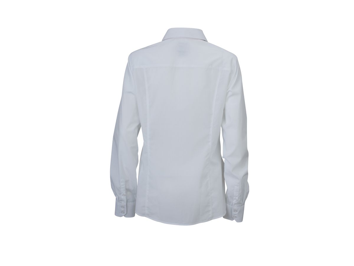 JN Ladies Plain Shirt JN618 100% BW, white/royal-white, Größe 2XL