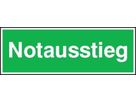 Sicherheitsschild 300x105 Alu Notausstieg