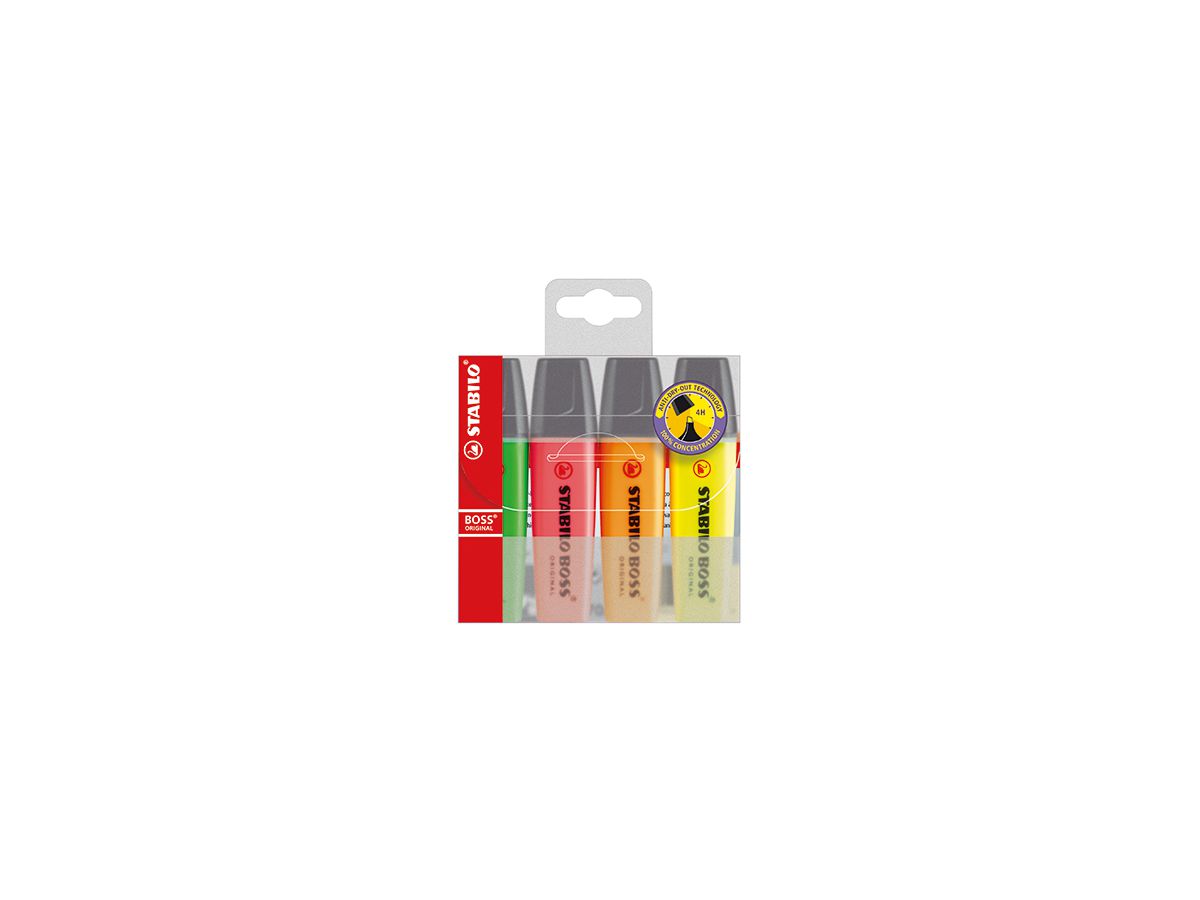 STABILO Textmarker BOSS ORIGINAL 70/4 2-5mm sortiert 4 St./Pack.