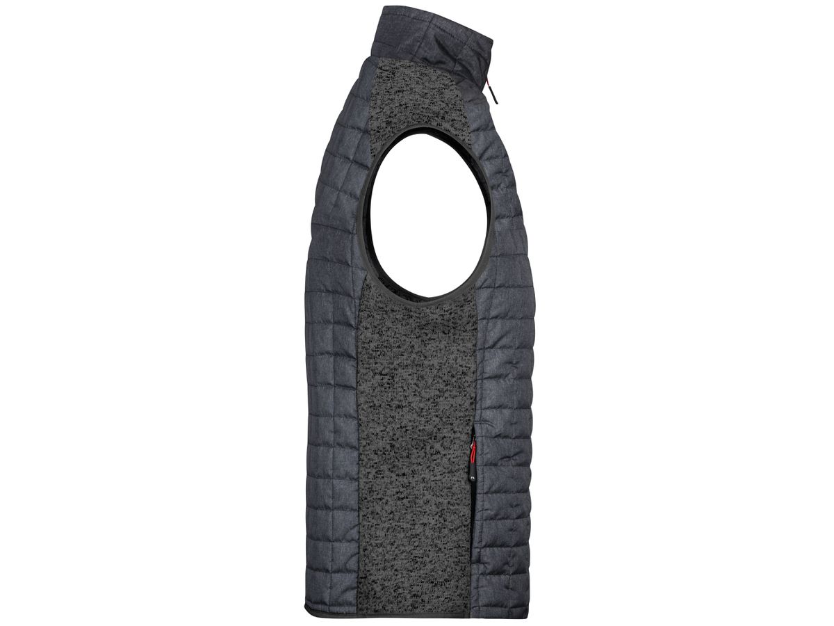 JN Men's Knitted Hybrid Vest JN740 grey-melange/anthracite-melange Gr. S
