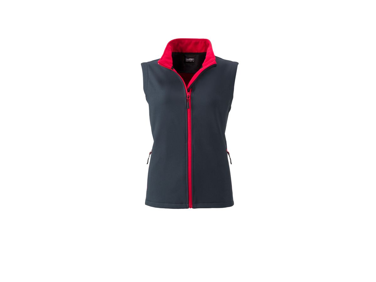 JN Ladies' Promo Softshell Vest JN1127 iron-grey/red, Größe XXL