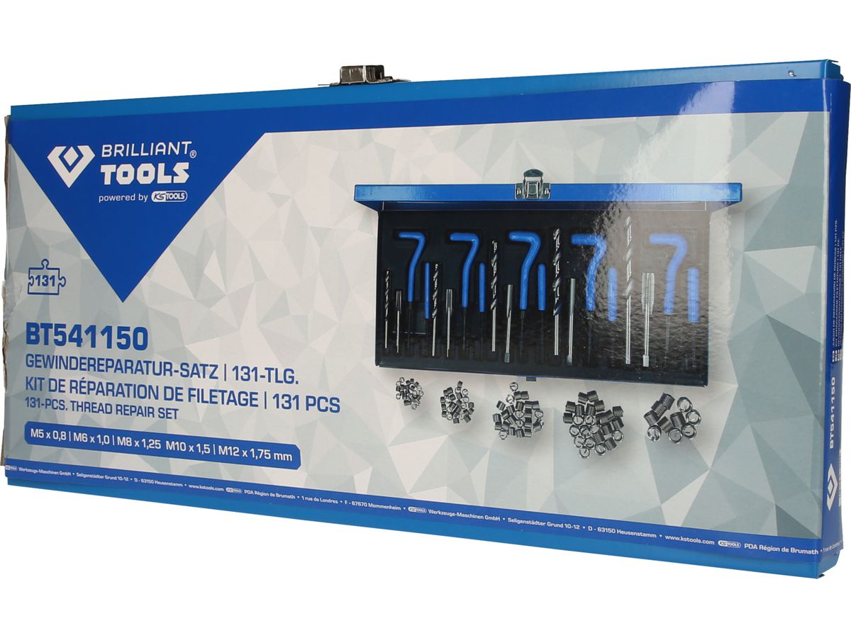 BRILLIANT TOOLS Gewindereparatur-Satz, 131-tlg.