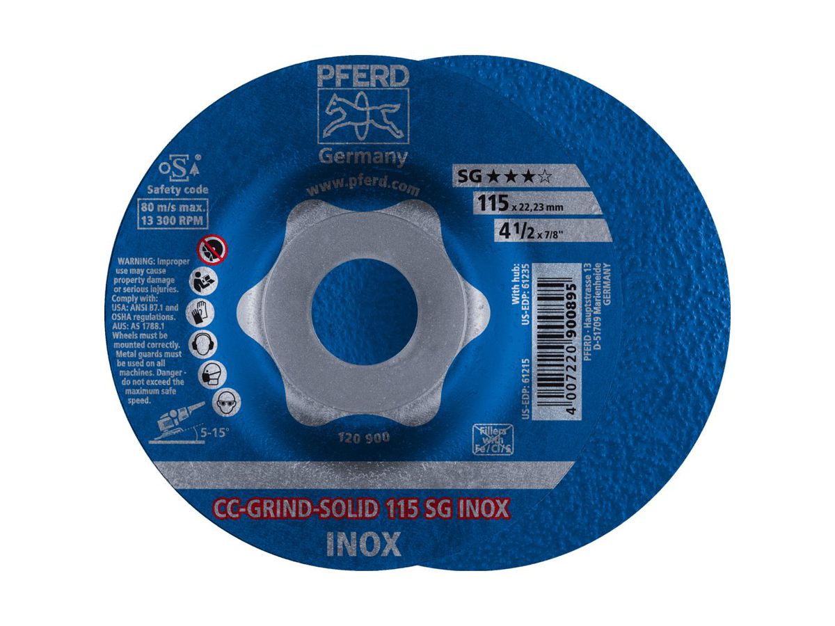 PFERD Schleifscheibe CC-GRIND-SOLID SG INOX 115 mm
