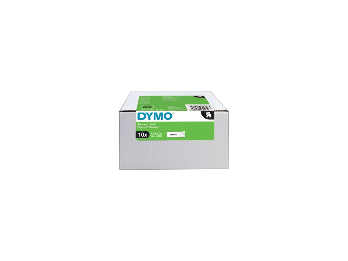 DYMO Schriftbandkassette D1 2093097 12mmx7m sw auf ws 10St.