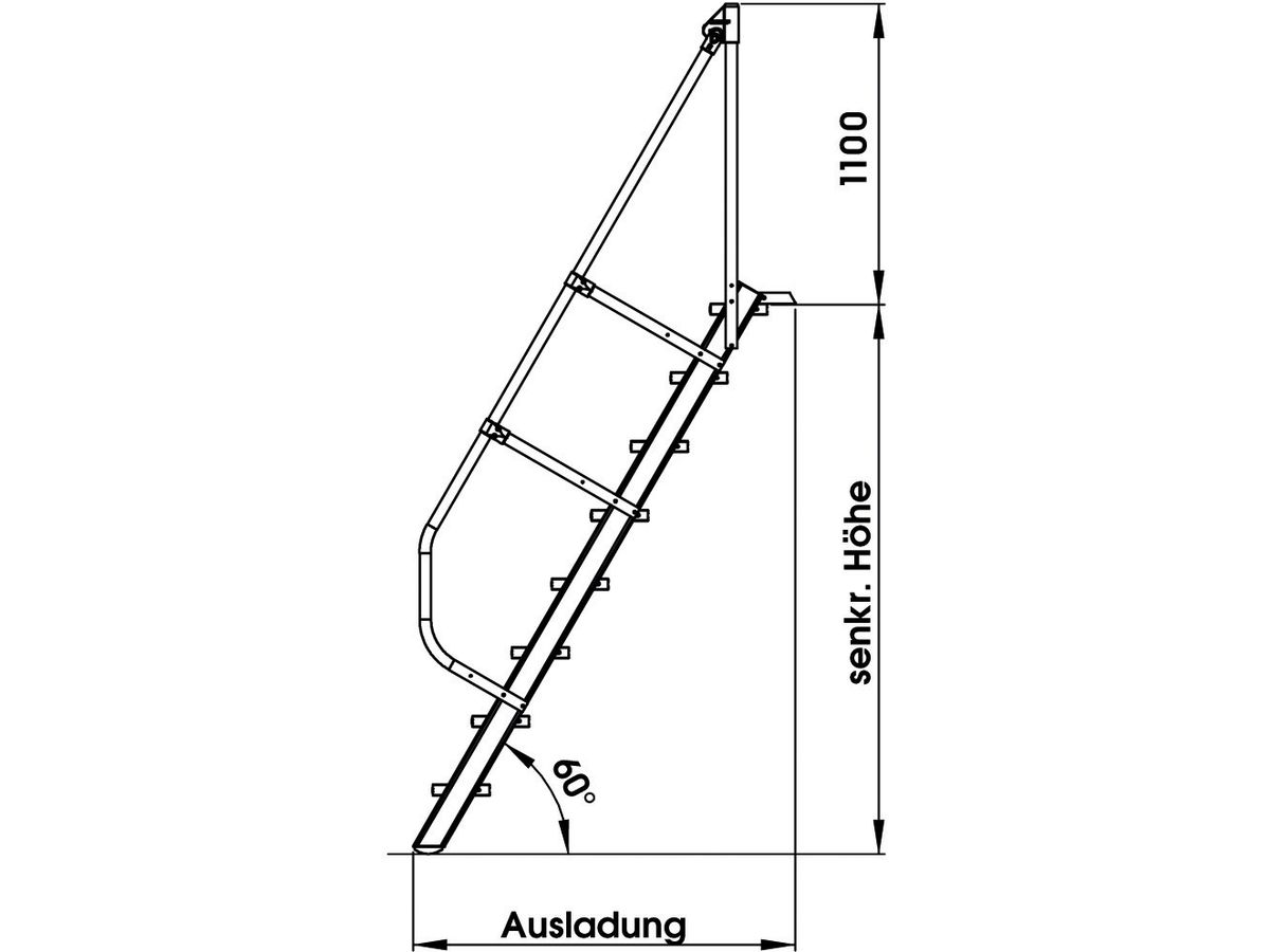 Günzburger Handlauf für Treppe 60° 11Stufen 300291