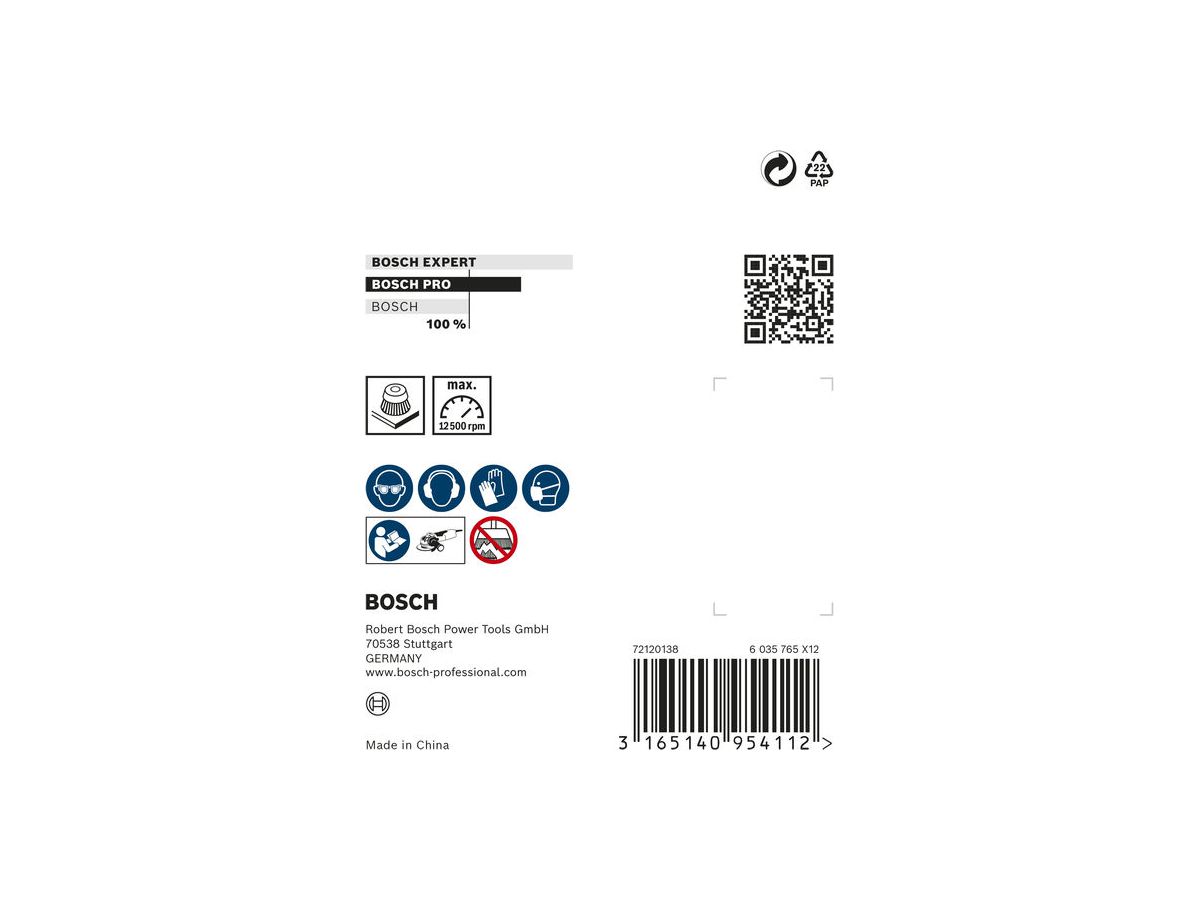 BOSCH X-LOCK Topfbürste M14 75mm,gew.,0.3mm Stahl