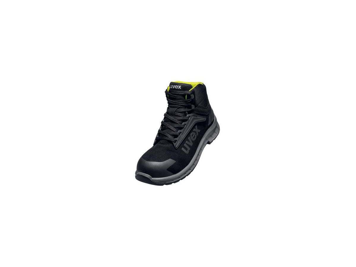 UVEX 2 trend Sicherheits-Stiefel Gr. 39 W11 S3S ESD schwarz/lime, 6942.2
