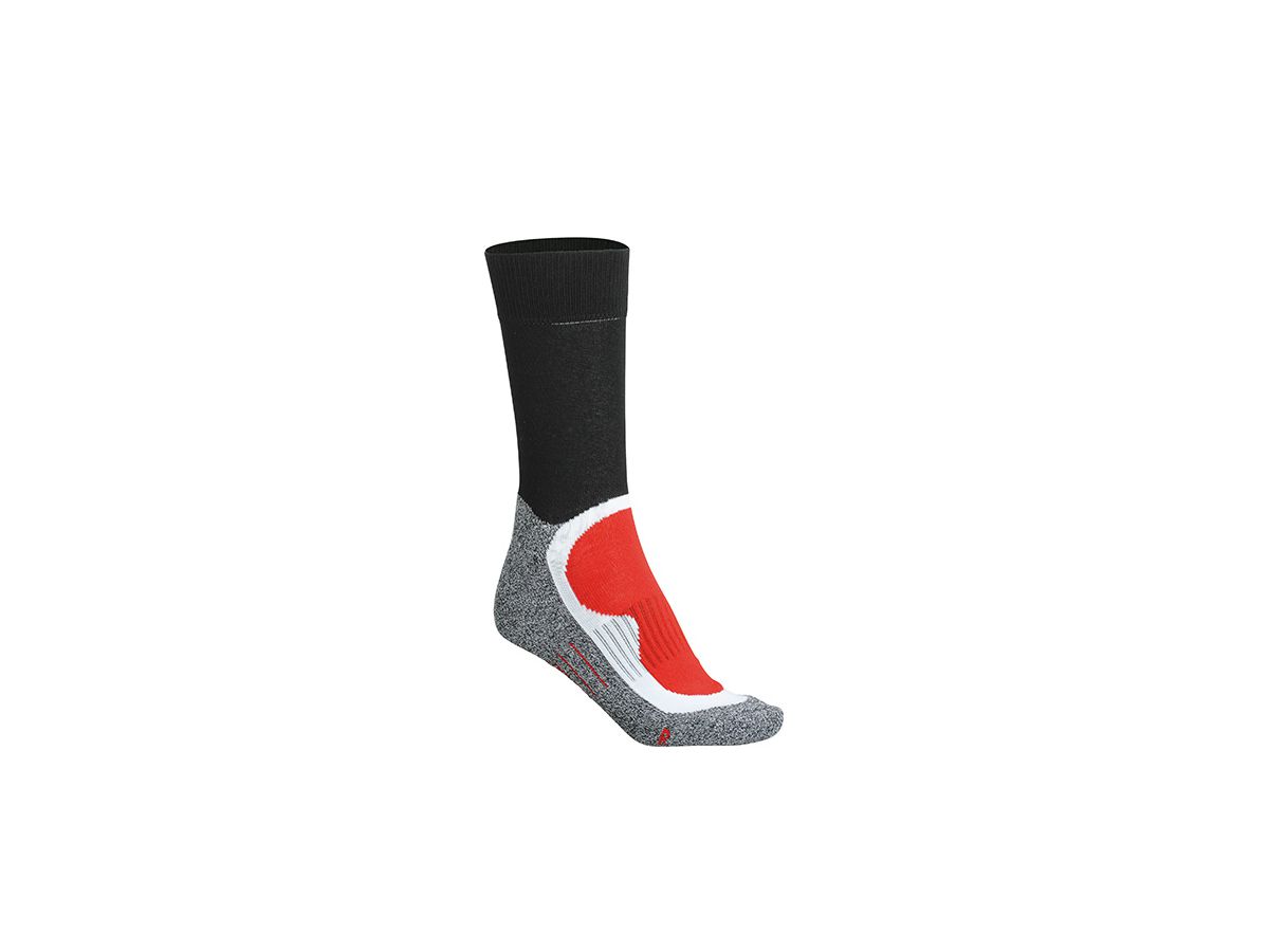 JN Sport Socks JN211 76%PES/22%PA/2%EL, black/red, Gr. 45-47