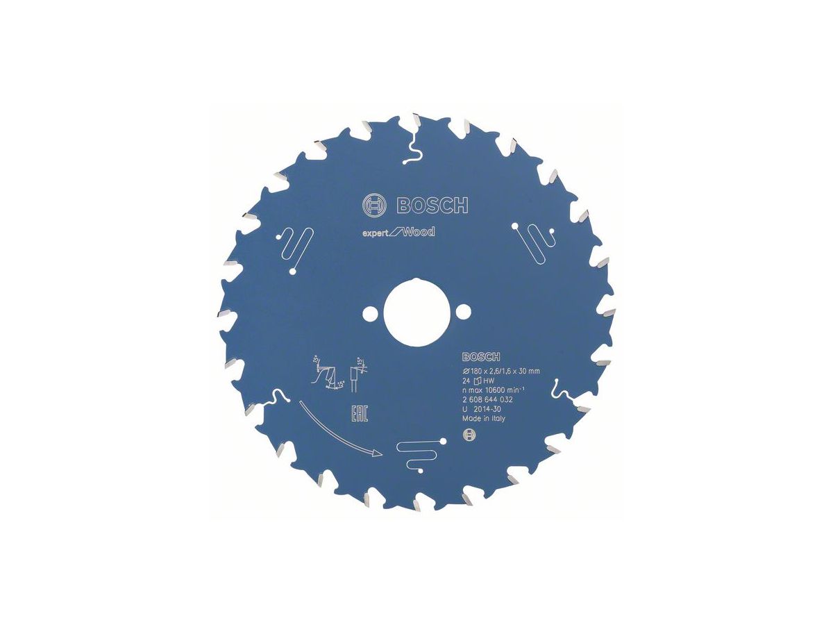 BOSCH Kreissägeblatt Expert for Wood 180x30x2,6/1,6 mm, 24 Z