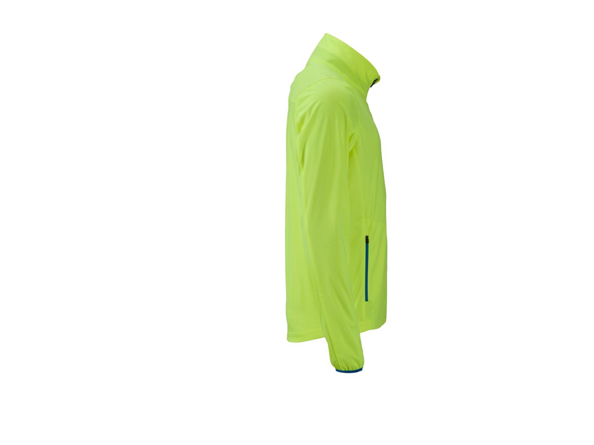 JN Men's Sports Softshell Jacket JN1126 bright-yellow/bright-blue, Größe 3XL