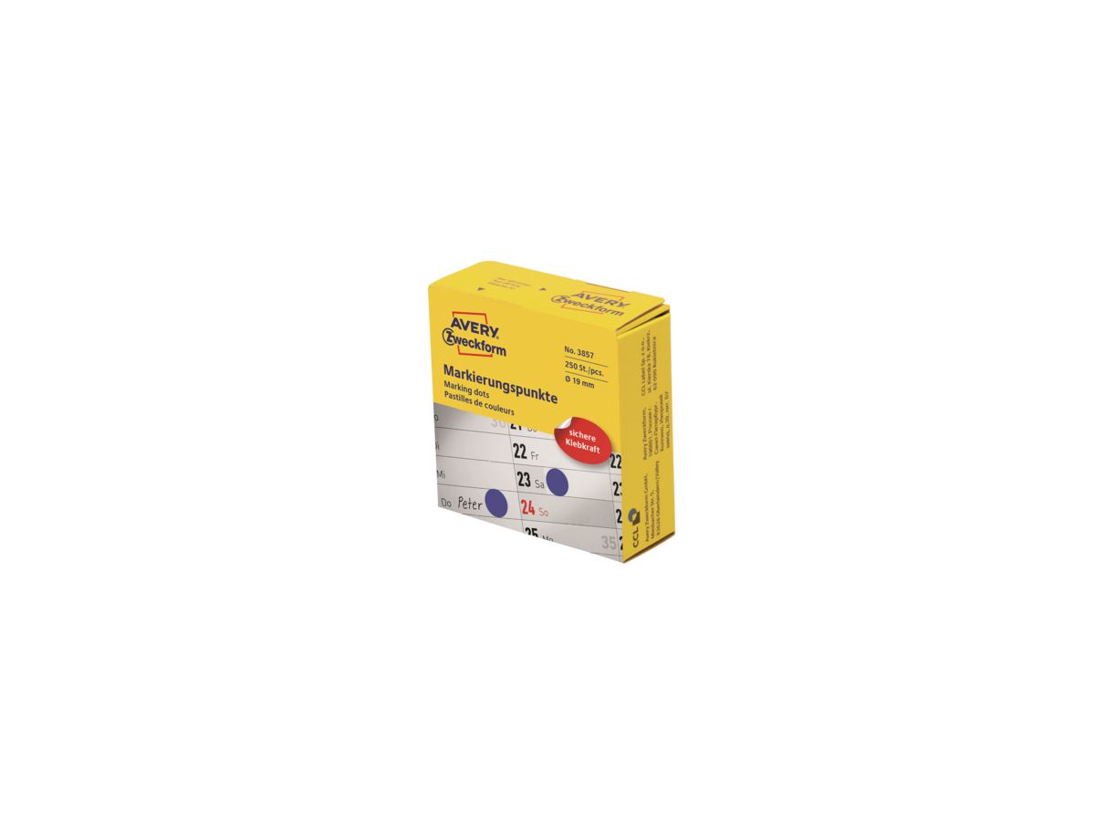 Avery Zweckform Markierungspunkt 3857 19mm blau 250 St./Pack.