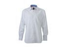 JN Mens Plain Shirt JN619 100% BW, white/royal-white, Größe S