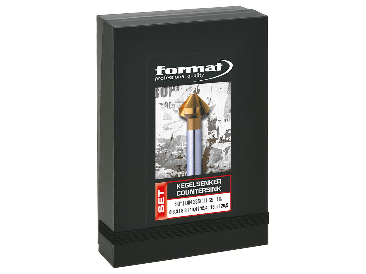 FORMAT Kegelsenker-Set TiN Form C 90Grad 6,3-20,5mm