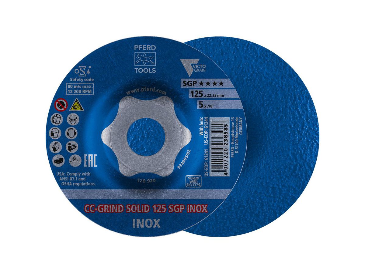 PFERD Schleifscheibe CC-Grind-Solid SGP INOX  125mm