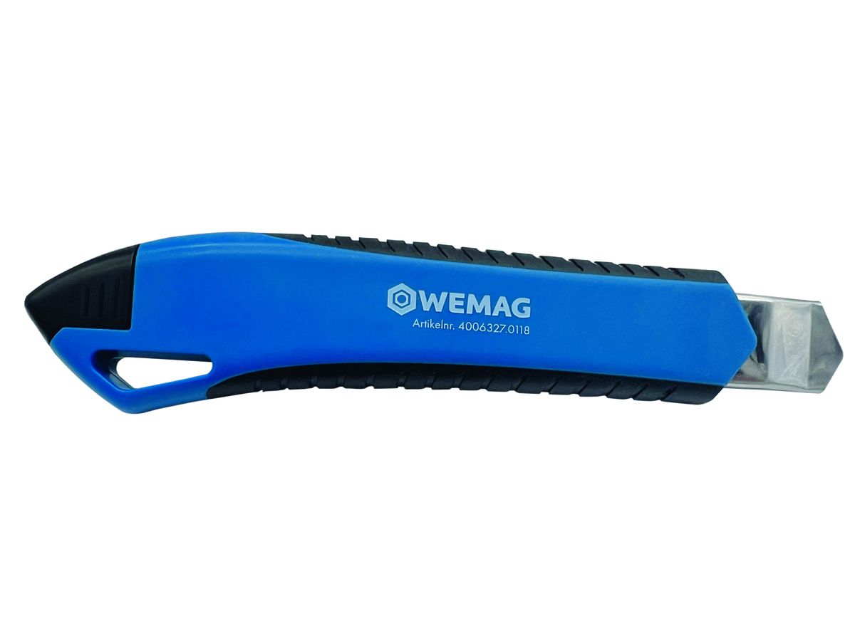 WEMAG Cuttermesser, 2-Komponenten schwarz-blau, 18mm