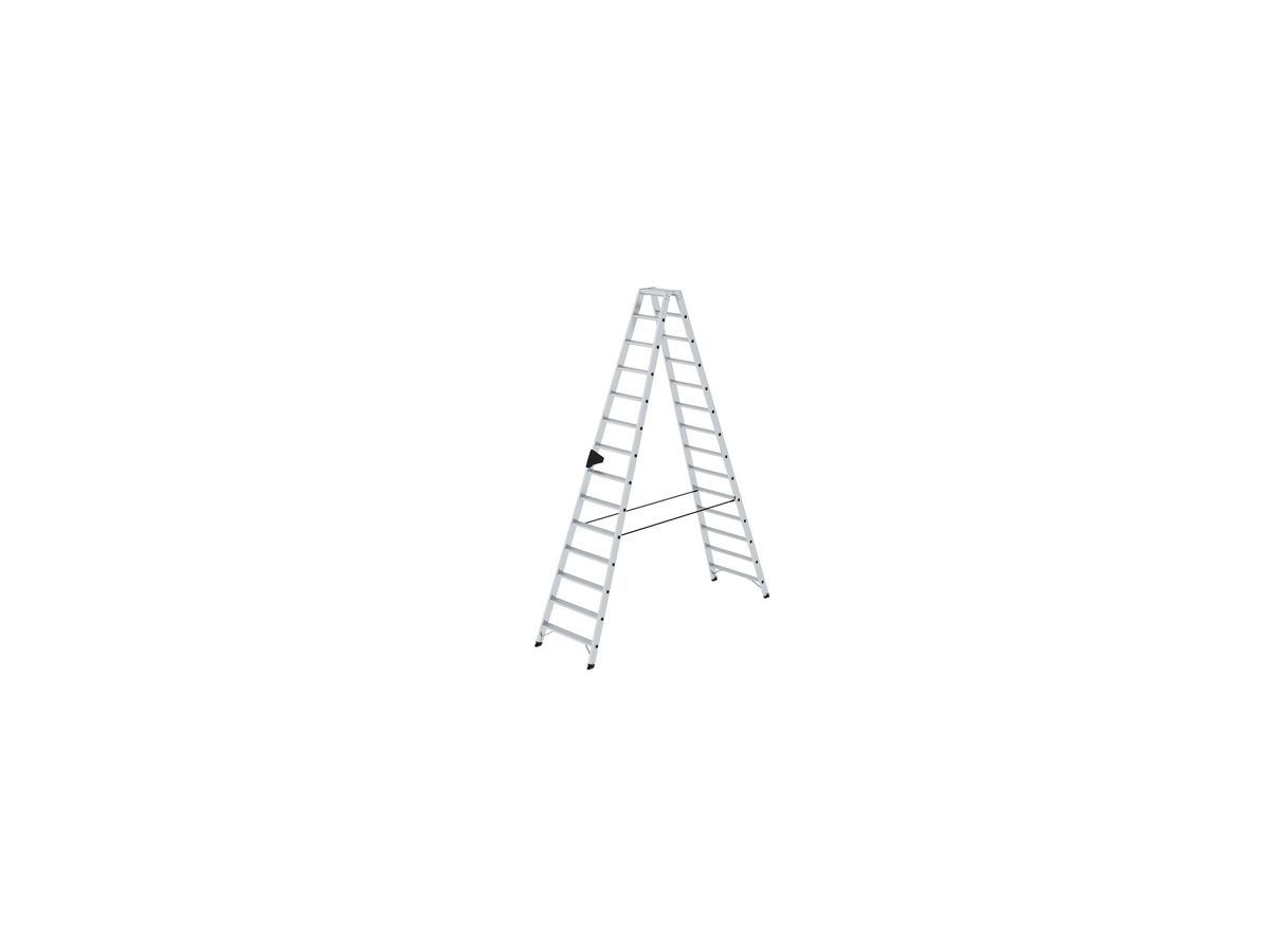 MUNK Aluminium-Stufen-Stehleiter Beidseitig 2x14 Stufen 40228