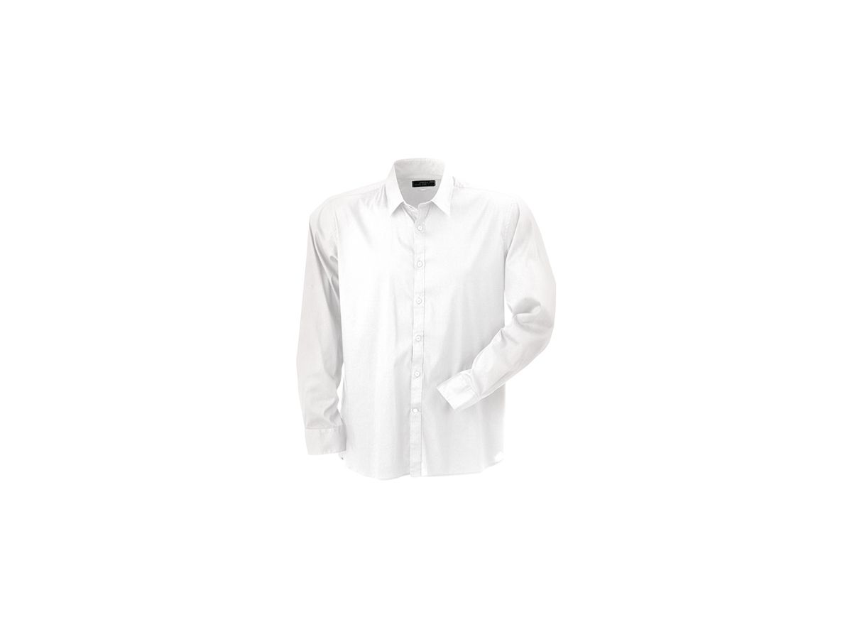 JN Mens Shirt Slim Fit Long JN193 67%BW/30%PA/3%EL, white, Größe M