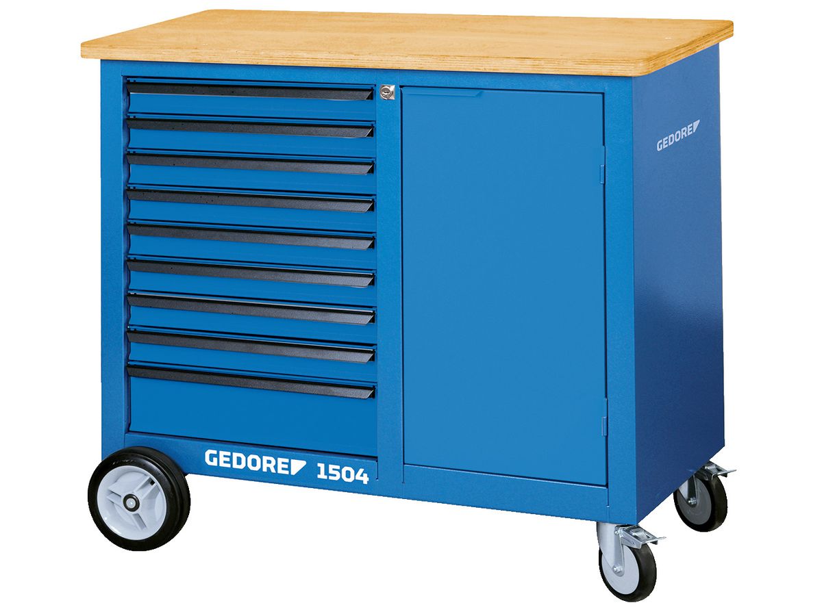 GEDORE Rollwerkbank 1504 0810 mit 9 Schubladen