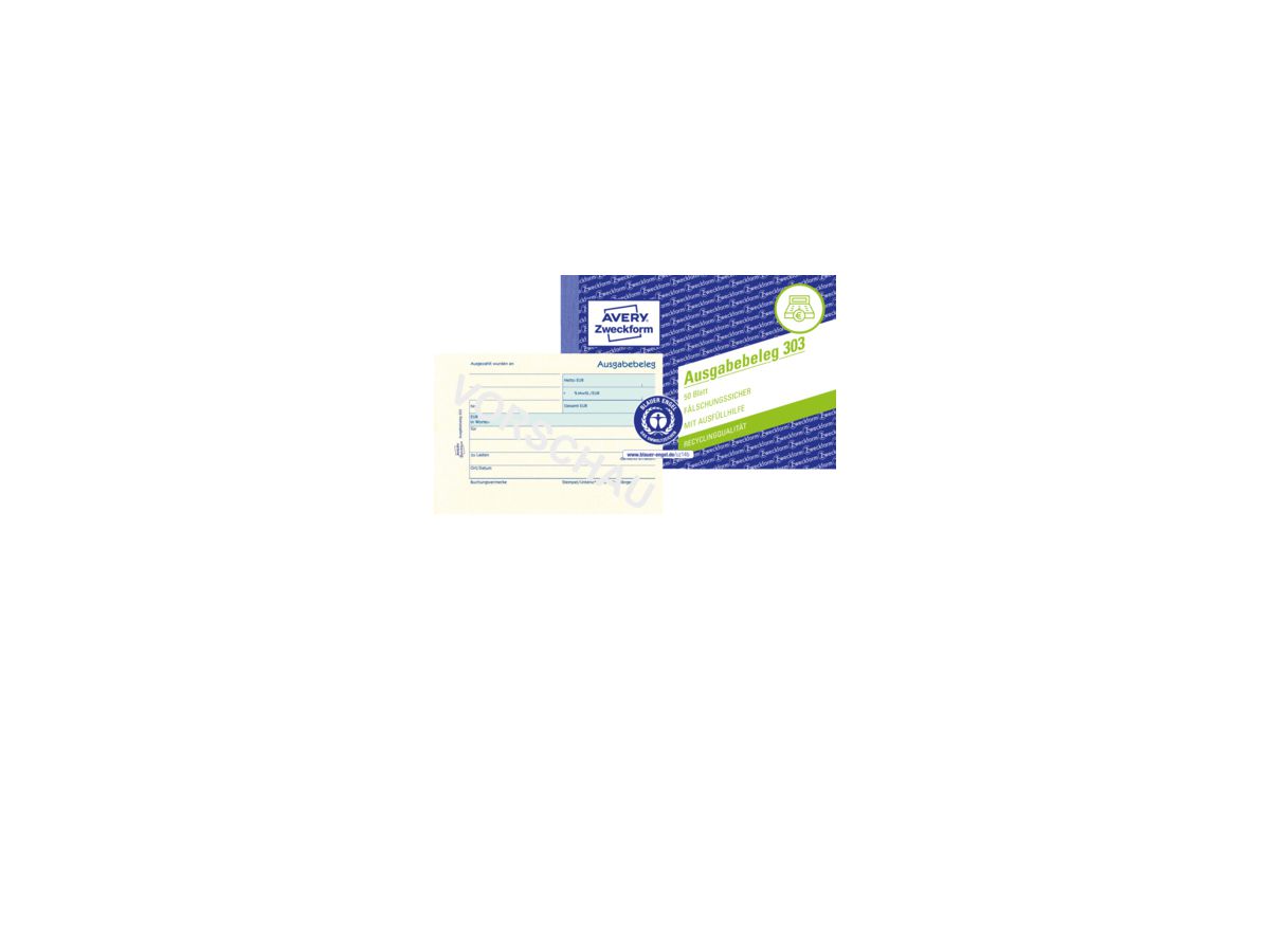 Avery Zweckform Ausgabebeleg 303 DIN A6 quer 50Blatt gelb
