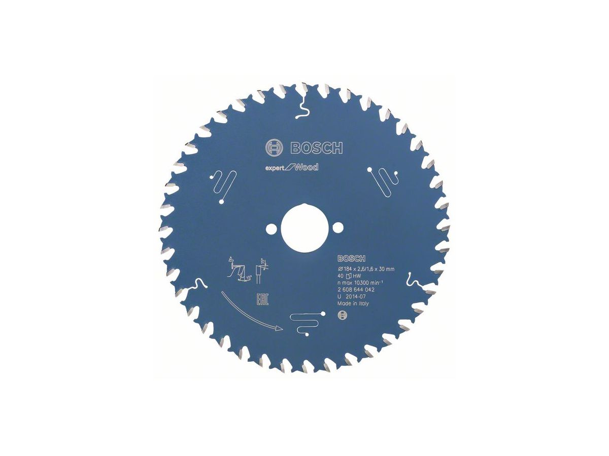 BOSCH Kreissägeblatt Expert for Wood 184x30x2,6/1,6 mm, 40 Z
