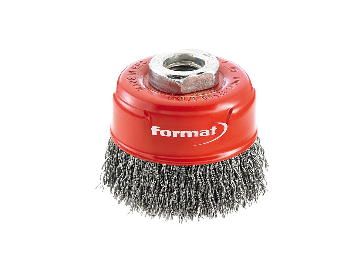 FORMAT Topfbürste Stahldraht LONGLIFE gewellt, gezopft, 80mm