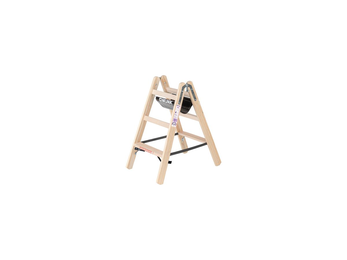 MUNK Holzstufenstehleiter beidseitig begehbar, 2x3 Stufen