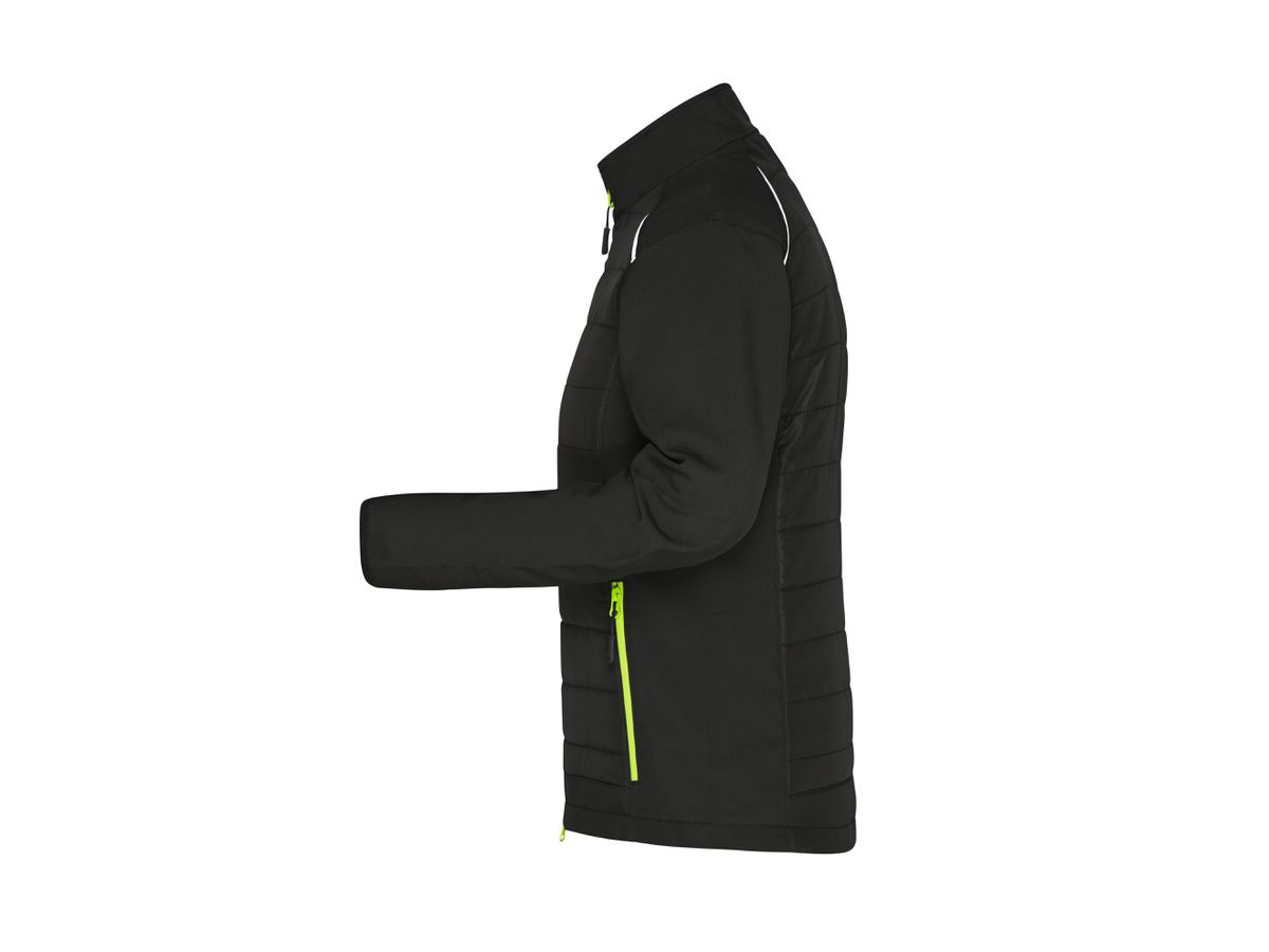 JN Ladies' Hybrid Jacket JN1819 black/neon-yellow Gr. M