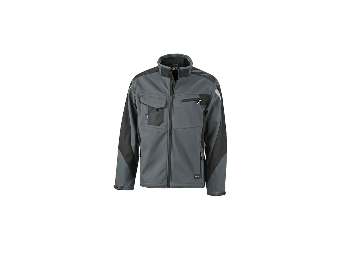 JN Workwear Softshell Jacket JN844 100%PES, carbon/black, Größe XS