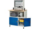 EDV-Tisch 1023, mobil mit Gehäuse T300, grau/blau