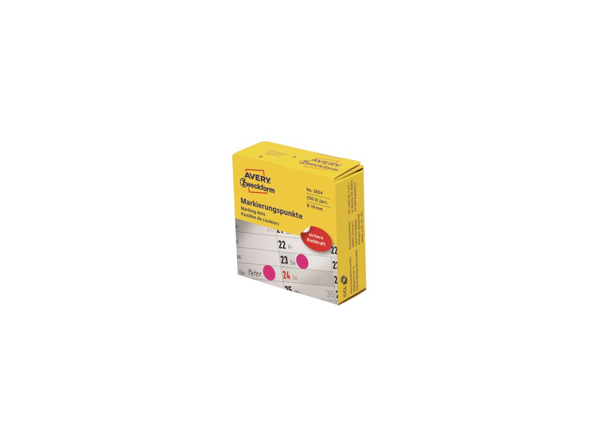 Avery Zweckform Markierungspunkt 3854 19mm magenta 250 St./Pack.