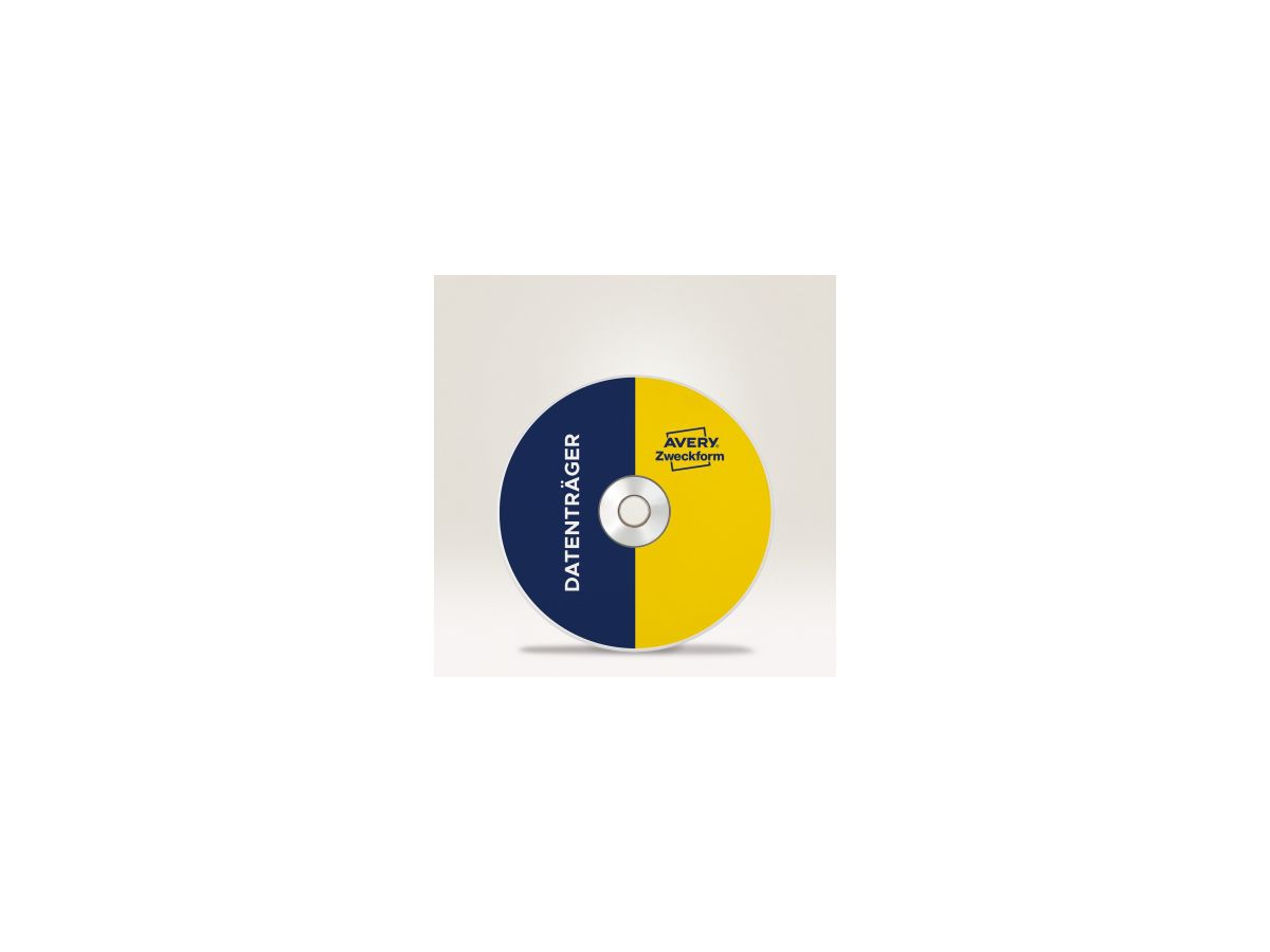 Avery Zweckform CD/DVD-Etikett L6015-25 matt weiß 50 St./Pack.